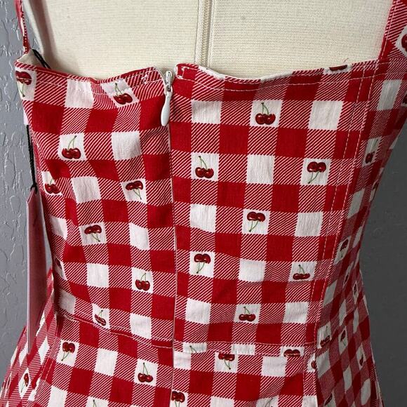 Avec Les Filles Cherry Swing Dress, Red/White, 8 - Picture 5 of 7